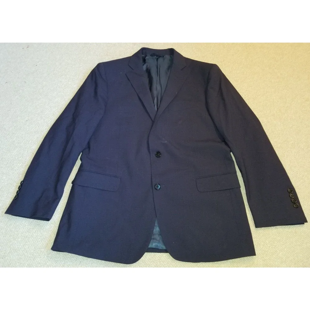 Mens Blazer-BROOKS BROTHERS-navy Tollegno 1900 wool lined 